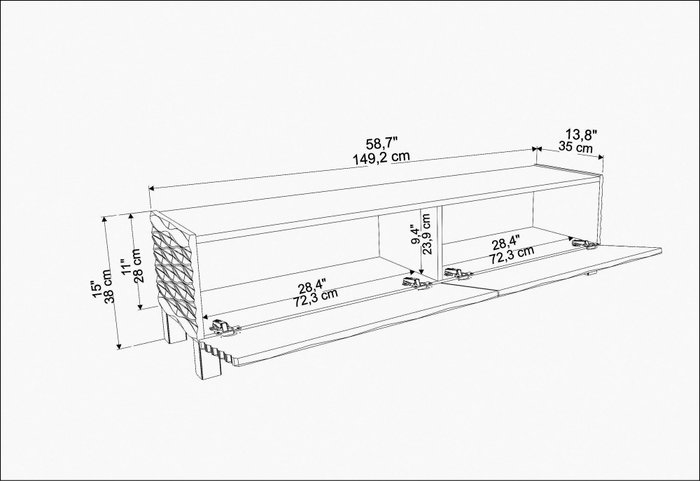 Hanah Home Lerze Soporte para televisor Blanco y Negro Hanah Home Lerze Soporte para televisor Blanco y Negro